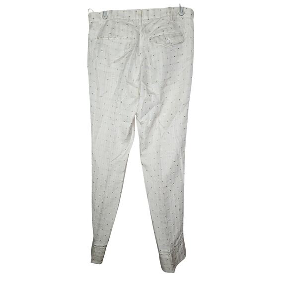 Zadig & Voltaire 38 White Gold Metallic Jaquard Star Pant Straight Leg Career - Picture 4 of 5